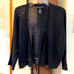 Lane Bryant black sequin cropped cardigan
